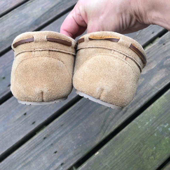 Minnetonka Suede Slippers rubber sole & faux fur 8 - Picture 6 of 8